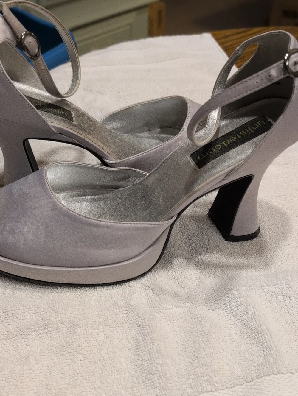 Unlisted Lilac-Silver Platform Mary Jane Heels